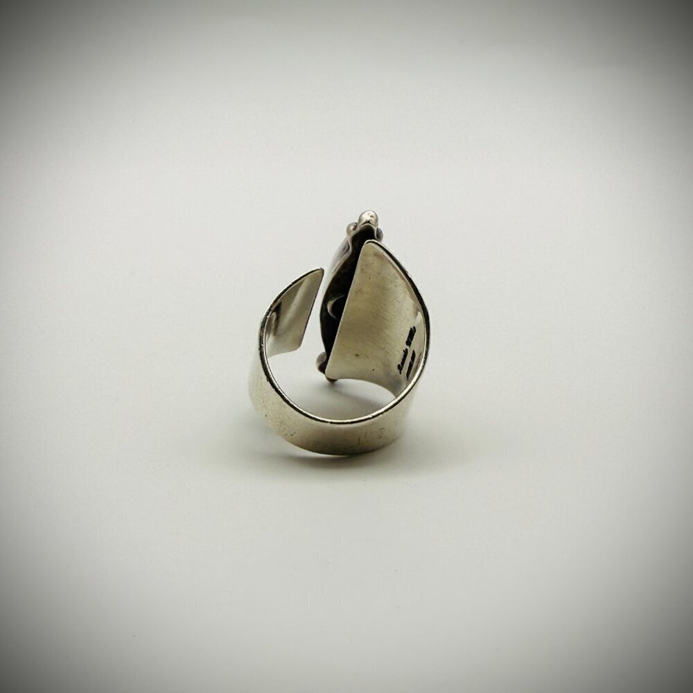 Ronnie Willie Sterling Silver Adjustable Turquoise Ring – Size 8.75 (Adjustable) - Picture 5 of 5